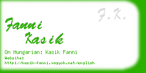fanni kasik business card
